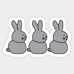 Three Silver Bunny Rabbits for Easter Sticker